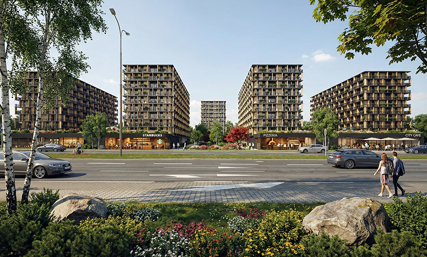 Panorama - widok osiedla z poziomu ulicy Aleii Zjednoczonej Europy